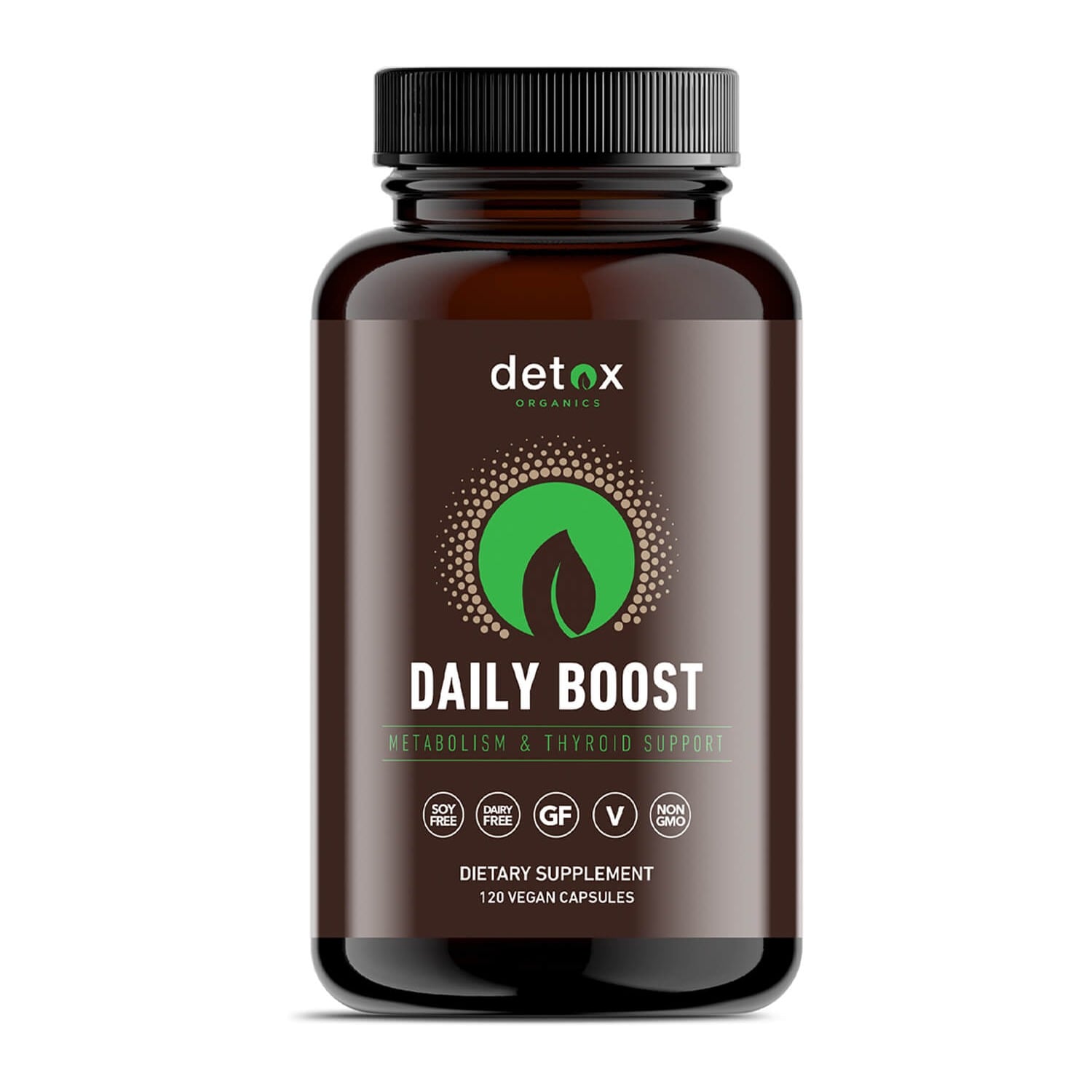Detox Organics Daily Boost capsule bottle centred on white background